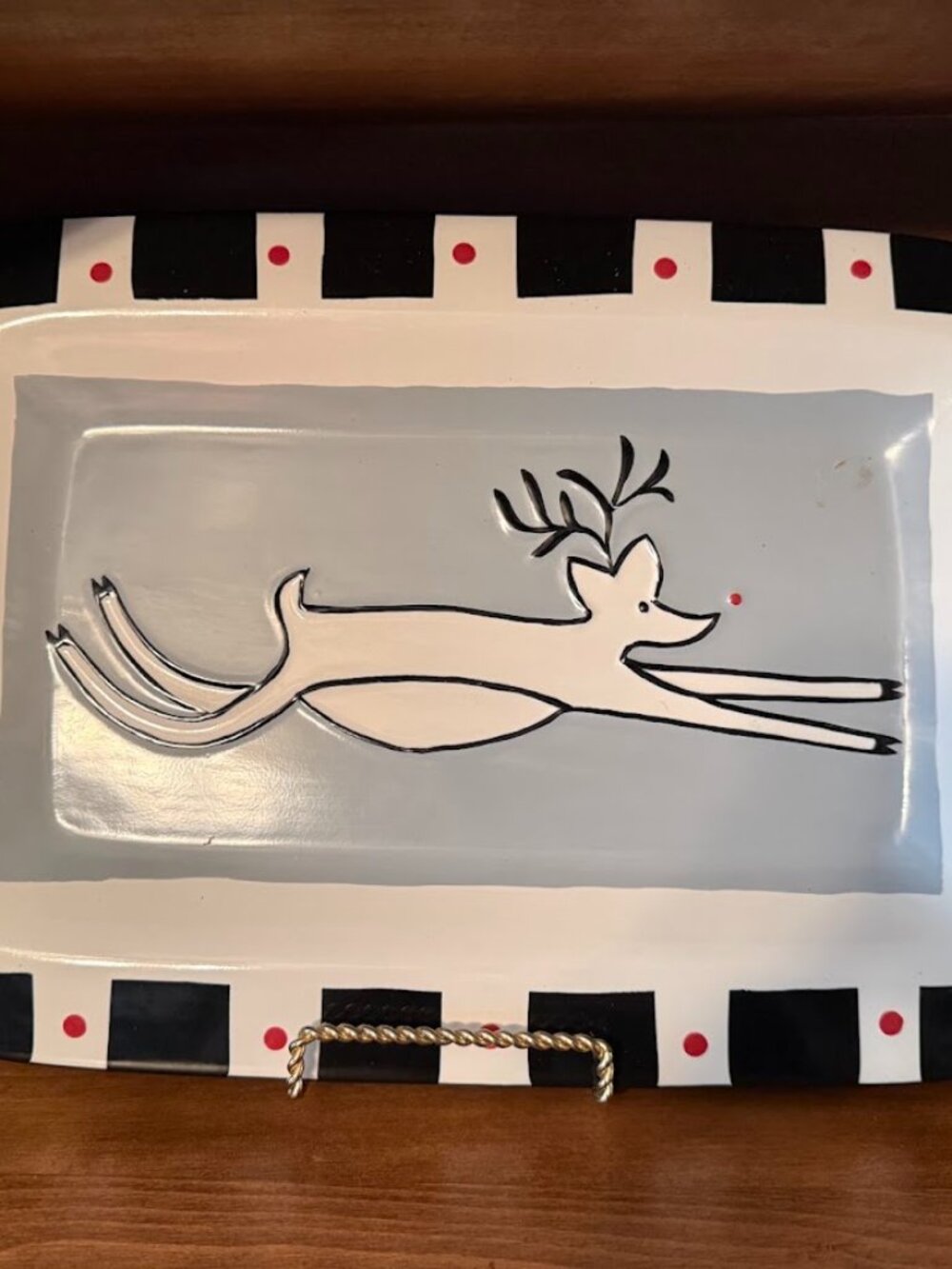 Southern Living at Home Retired Rudy Reindeer Platter